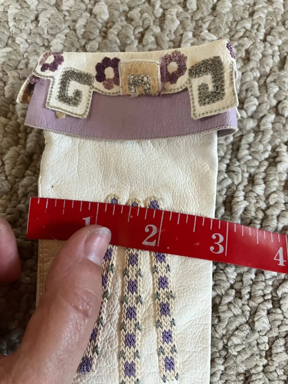 Vintage Rare Early 1900’s Alexandre Embriodered Kid Gloves Grand Prix Paris 6.5